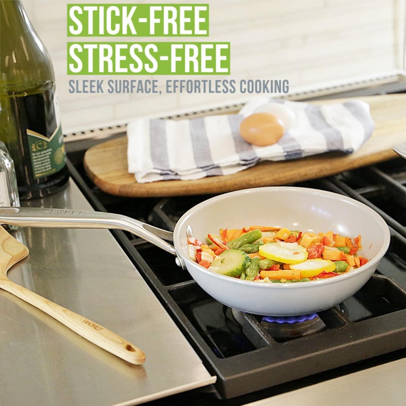 TECHEF - CeraTerra - 8 inch Ceramic Frying Pan â€“ PFAS, PTFE & PFOA-Free, Toxin-Free Ceramic Coating, Induction-Ready, Oven & Dishwasher Safe, Ceramic Nonstick Frying Pan Made in Korea - Image 3